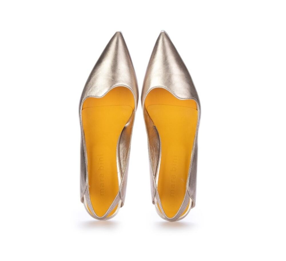 Mara Bini Naomi Luce Slingback Metallic Gold Pointed Toe Pump Women's 38/US 7.5